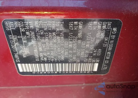 2023 Nissan Rogue Sv Fwd z USA, uszkodzony, nr VIN JN8BT3BA7PW008910